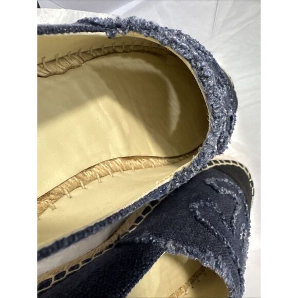 CHANEL logo denim espadrilles Size 39 Blue Black W/box - Picture 11 of 14